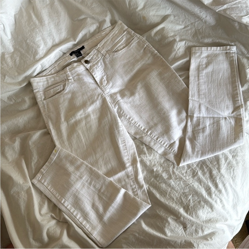 Forever 21 White Skinny Jeans - Picture 2 of 7
